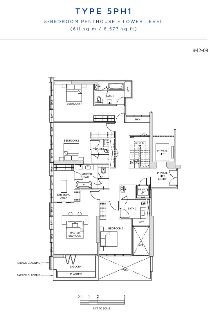 South Beach Residences 5 Bedroom Penthouse Floorplan | Singapore Luxury Condominium for Sale