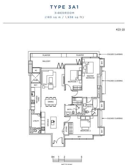 South Beach Residences 3 Bedroom Floorplan | Singapore Luxury Condominium for Sale